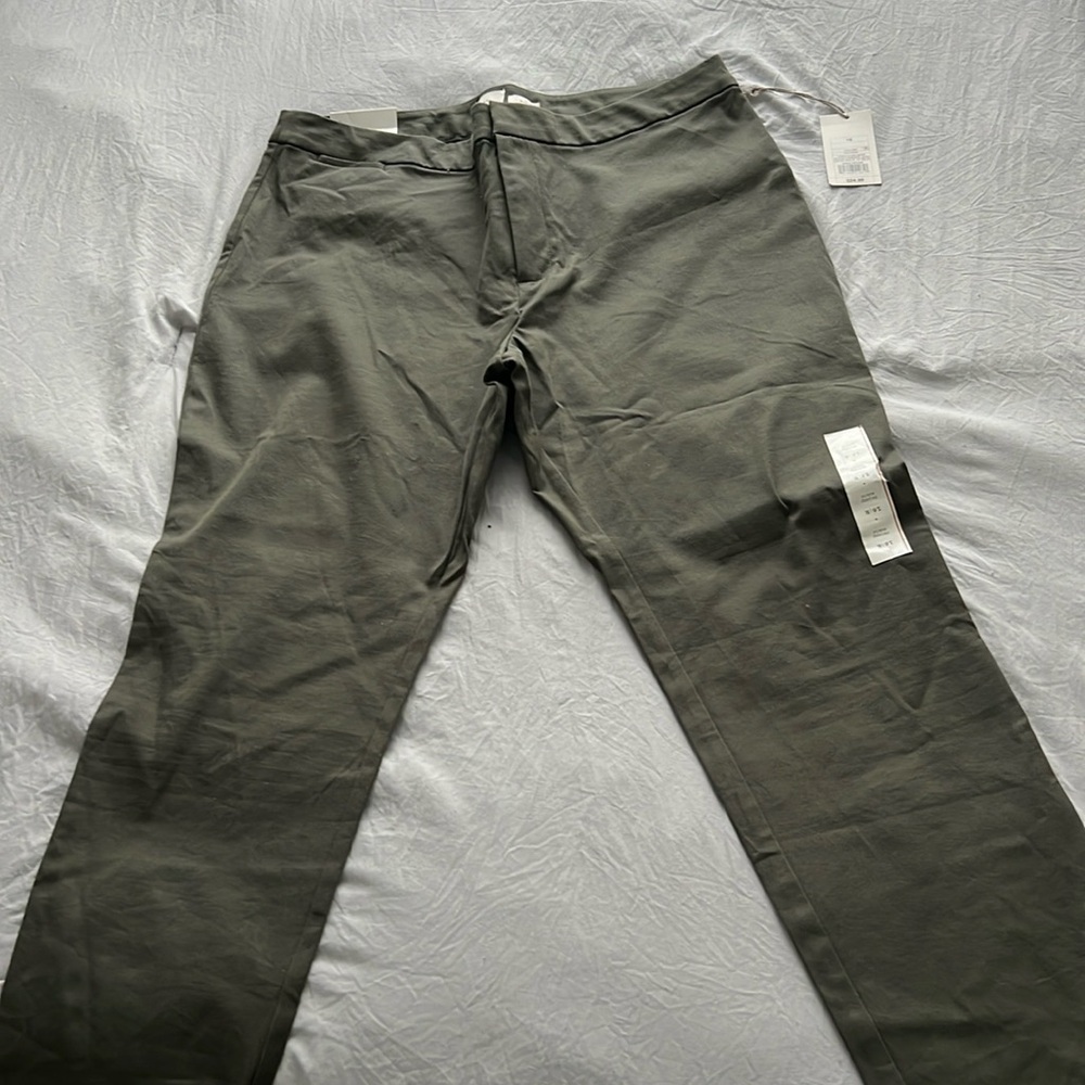Army green skinny ankle pants